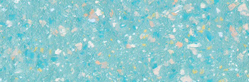 Teal terrazzo glass