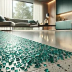 teal size 2 terrazzo glass