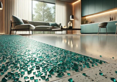 teal size 2 terrazzo glass