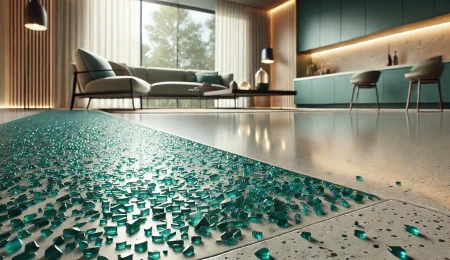 teal size 2 terrazzo glass