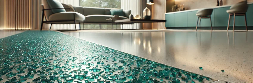 teal size 2 terrazzo glass