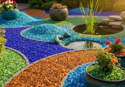 Uses of Crushed Colored Glass Chips in Home and Garden