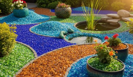 Uses of Crushed Colored Glass Chips in Home and Garden