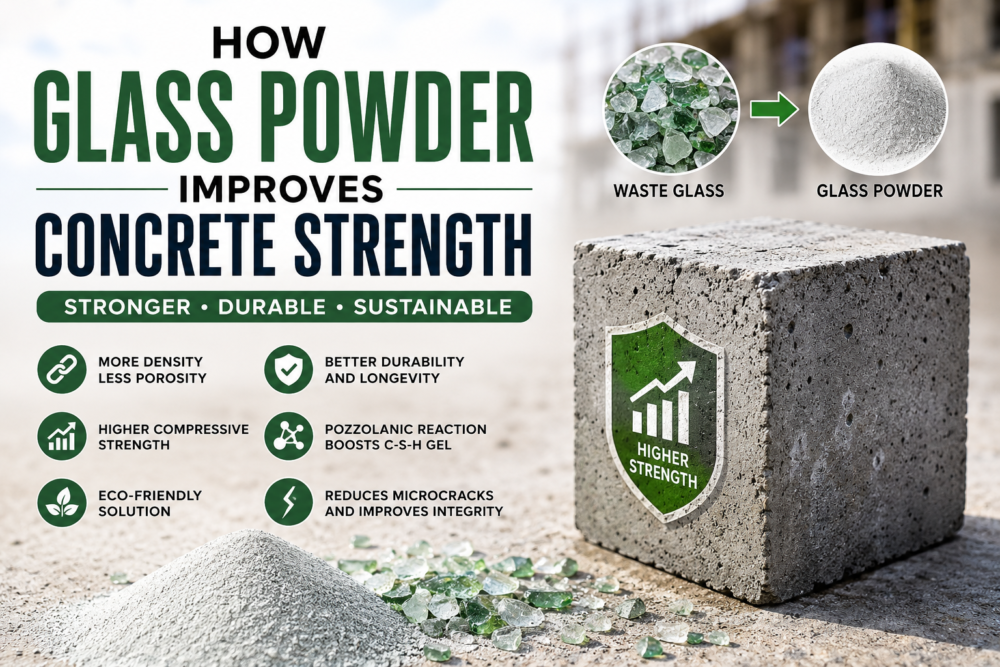 How Glass Powder Improves Concrete Strength