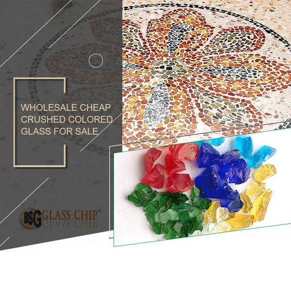 colored glass chips