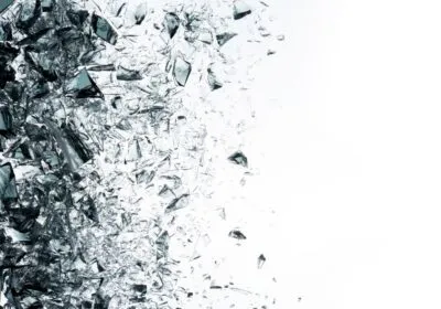 crushed clear glass chips landscape