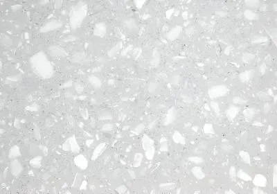 Crystal clear terrazzo glass