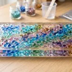 DIY Resin Art With Colored Glass Chips